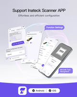 1D/2D/QR Bluetooth® 5.0 Portable Barcode Scanner with Screen Battery Status, 2600mAh Extended-Life Battery, BCST-47