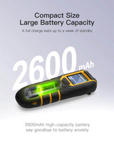 1D/2D/QR Bluetooth® 5.0 Portable Barcode Scanner with Screen Battery Status, 2600mAh Extended-Life Battery, BCST-47