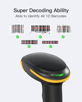 1D Bluetooth Barcode Scanner with 2000mAh Battery & Hyper Long 100M Transmission Range, BCST-21 + Adjustable Stand BCST-S