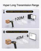 1D Bluetooth Barcode Scanner with APP/SDK Support & Hyper Long 100M Transmission Range, BCST-21 + Adjustable Stand BCST-S