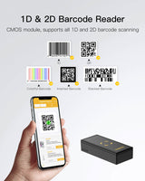 Ring Mini Bluetooth 1D/2D/QR Barcode Scanner with APP and SDK, BCST-46