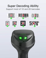 Wireless QR Code Scanner with Smart Base, 1D/2D, Bluetooth/2.4G/USB 3-in-1 Connectivity, with APP/SDK Support, BCST-560B_gray