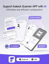 Wireless QR Code Scanner with Smart Base, 1D/2D, Bluetooth/2.4G/USB 3-in-1 Connectivity, with APP/SDK Support, BCST-560B_gray