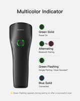 1D/2D Wireless Barcode Scanner, Handheld QR Code Reader with Rechargeable Detachable Battery, Nano 460