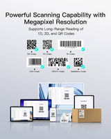 1D/2D Wearable Barcode Scanner, with Voice Control and a 800mAh battery, 1MP CMOS, PBS005_black