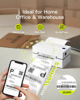 Bluetooth Thermal Label Printer, Wireless 4x6 Shipping Label Printer for Shipping Packages, PR40