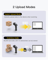1D/2D/QR Wireless Bluetooth Barcode Scanner with Touchscreen & CMOS+CCD Dual Modules, Pro 8