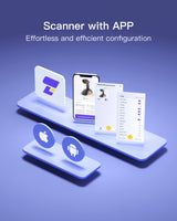 1D/2D/QR Wireless Bluetooth Barcode Scanner with Touchscreen & CMOS+CCD Dual Modules, Pro 8