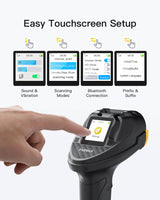 2D/1D/QR Bluetooth Barcode Scanner, Equipped with a Smart Base, CMOS+CCD Dual modules, Supports app SDK, Pro8 SE