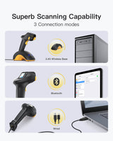 2D/1D/QR Bluetooth Barcode Scanner, Equipped with a Smart Base, CMOS+CCD Dual modules, Supports app SDK, Pro8 SE