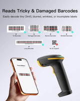 1D Bluetooth Barcode Scanner with 2600mAh Battery, Plug-and-Play Wireless CCD Reader for Inventory, Library & Warehouse, BCST-24