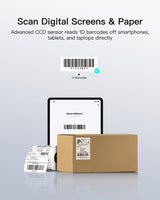 1D Bluetooth Barcode Scanner with 2600mAh Battery, Plug-and-Play Wireless CCD Reader for Inventory, Library & Warehouse, BCST-24