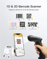 Hyper A60S, 2D Barcode Scanner with Stand, USB Wired Handheld Reader, Plug & Play for Warehouse, Library & Retail