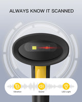 Hyper A60S, 2D Barcode Scanner with Stand, USB Wired Handheld Reader, Plug & Play for Warehouse, Library & Retail