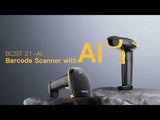 AI Bluetooth 1D Barcode Scanner with APP/SDK Support & Hyper Long 100M Transmission Range, BCST-21-AI