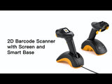 2D/1D/QR Bluetooth Barcode Scanner, Equipped with a Smart Base, CMOS+CCD Dual modules, Supports app SDK, Pro8 SE