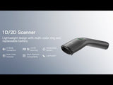 1D/2D Wireless Barcode Scanner, Handheld QR Code Reader with Rechargeable Detachable Battery, Nano 460