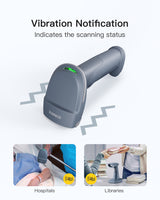 2D Wireless Bluetooth® Barcode Scanner with Smart Base, High Decoding Ability & 100M Transmission, BCST-54 - Inateck Office