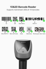 2D Wireless Bluetooth® Barcode Scanner with Smart Base, BCST-52 - Inateck Office