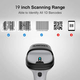1D Bluetooth Wireless Barcode Scanner with 35m Range, BCST-70 + Barcode Scanner Charging Base BS04001