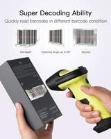 2.4GHz 1D Wireless Barcode Scanner with 35m Range, BCST-60 Green