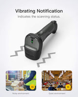 1D Bluetooth Wireless Barcode Scanner, Read Screen, P7 (Pro 7)