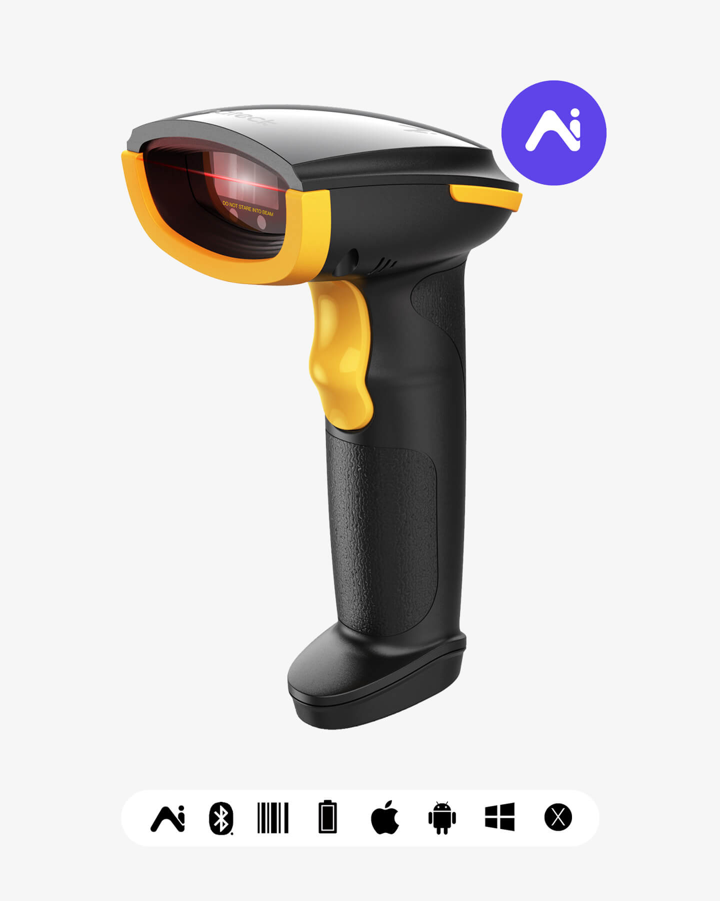 AI Barcode Scanner with APP/SDK Support & Hyper Long 100M Transmission ...
