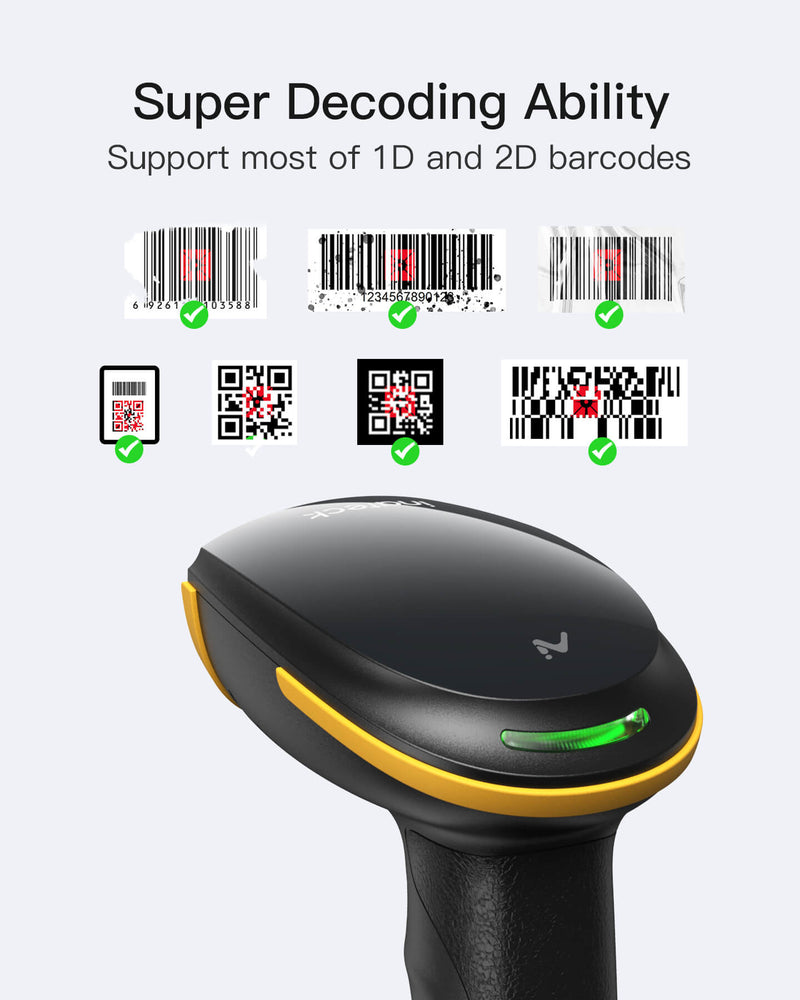 Real Club Scanner AI 1D/2D Wireless Bluetooth® Barcode Scanner with APP/SDK Support & Fa ...