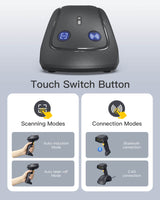 Wireless QR Code Scanner with Smart Base, 1D/2D, Bluetooth/2.4G/USB 3-in-1 Connectivity, with APP/SDK Support, BCST-560B_gray
