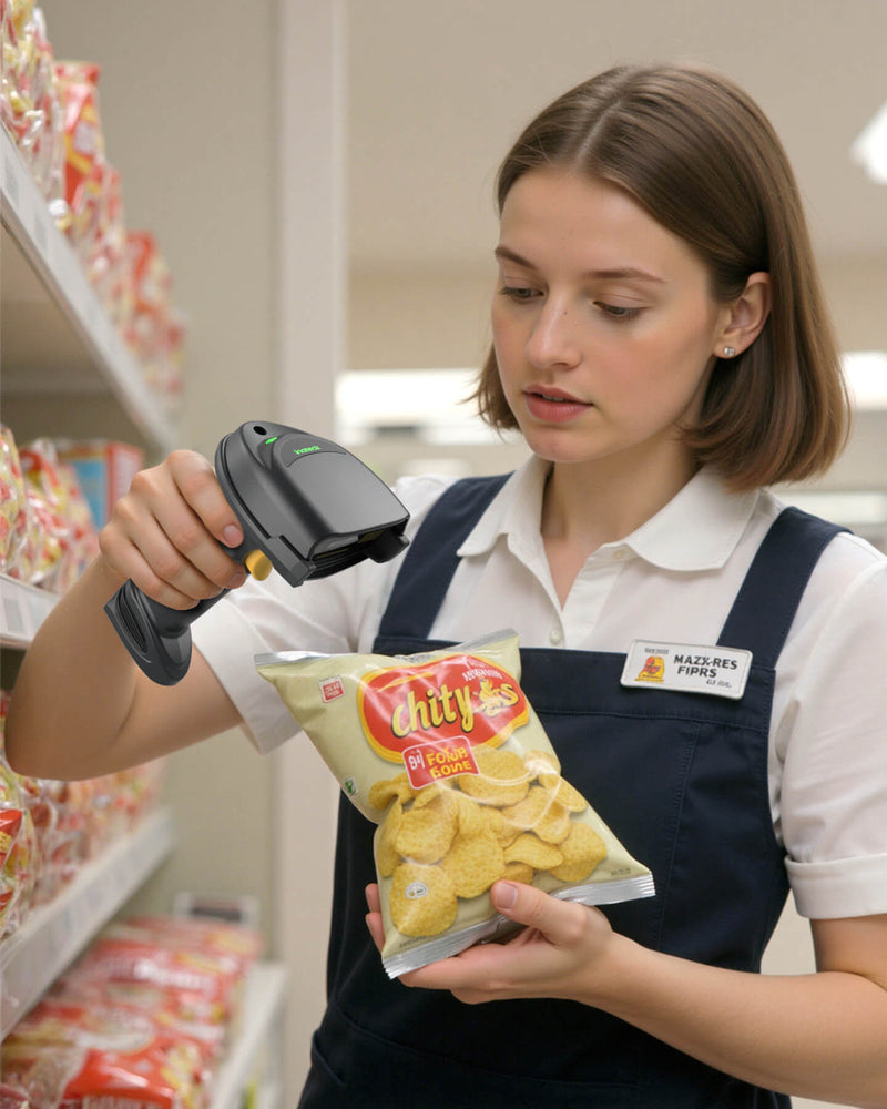Wireless QR Code Scanner with Smart Base, 1D/2D, Bluetooth/2.4G/USB 3-in-1 Connectivity, with APP/SDK Support, BCST-560B_gray