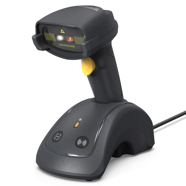 Wireless QR Code Scanner with Smart Base, 1D/2D, Bluetooth/2.4G/USB 3-in-1 Connectivity, with APP/SDK Support, BCST-560B_gray