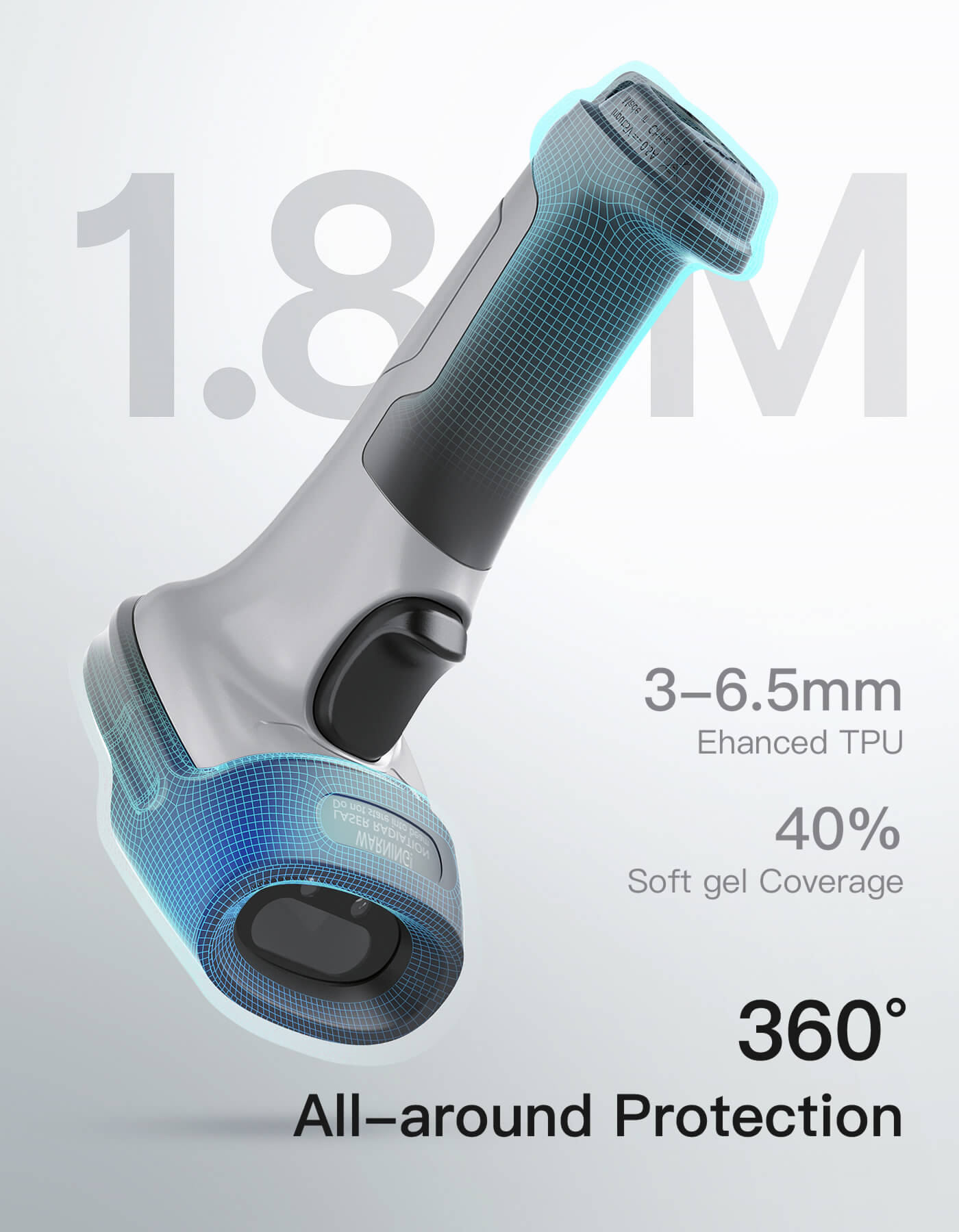 AI Bluetooth 1D/2D Barcode Scanner with APP/SDK Support & Fast