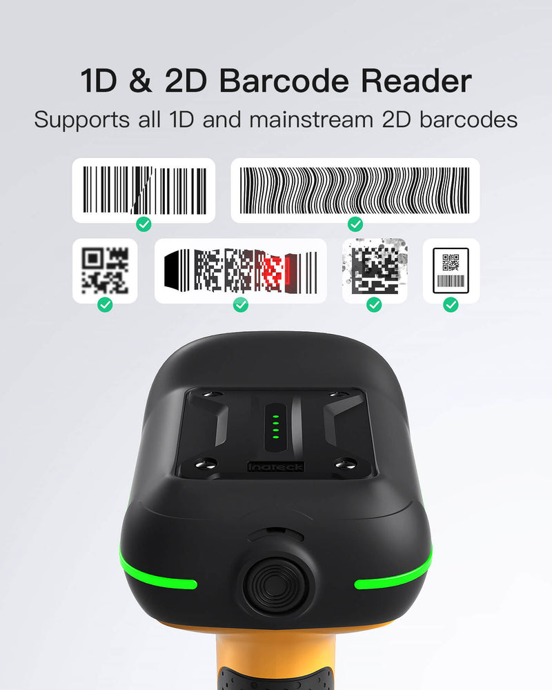 Industrial 1D/2D/QR Bluetooth Barcode Scanner with IP67 Waterproof Dus ...