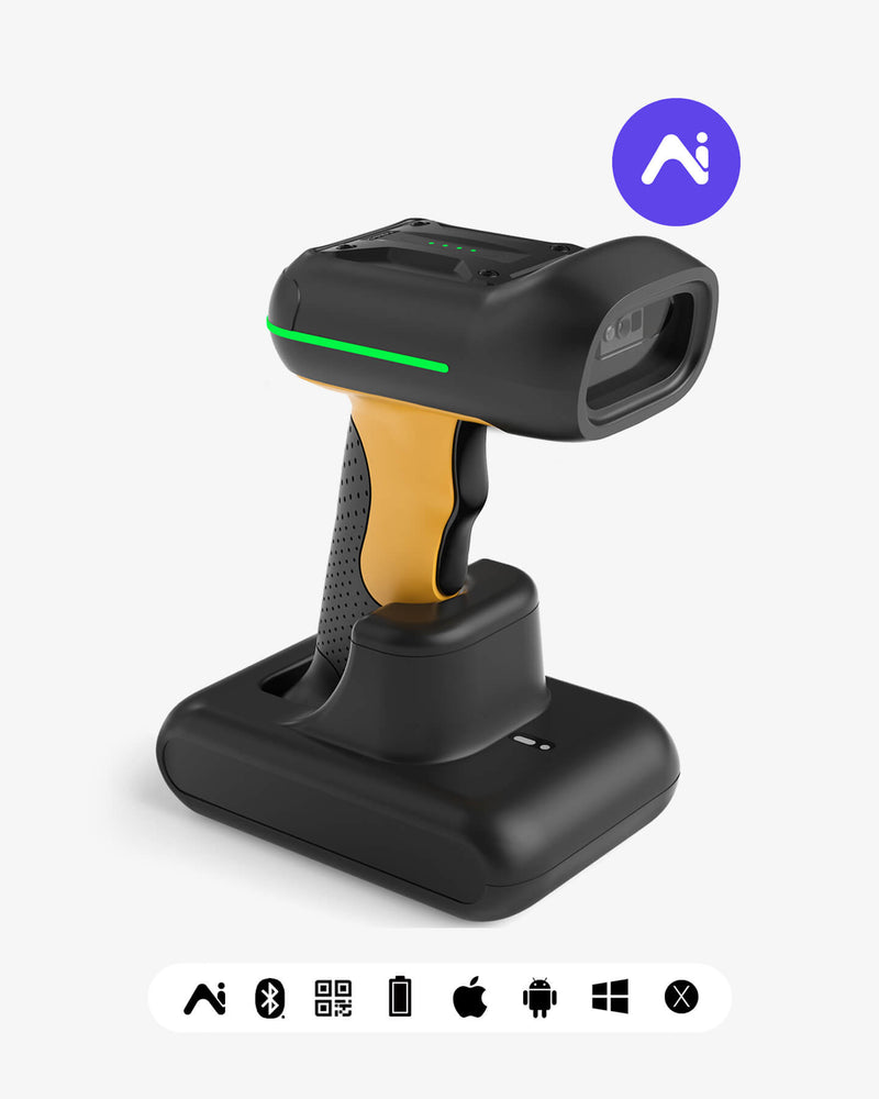 BCST-75S, 2D Industrial Wireless Barcode Scanner, 2600mAh battery ...