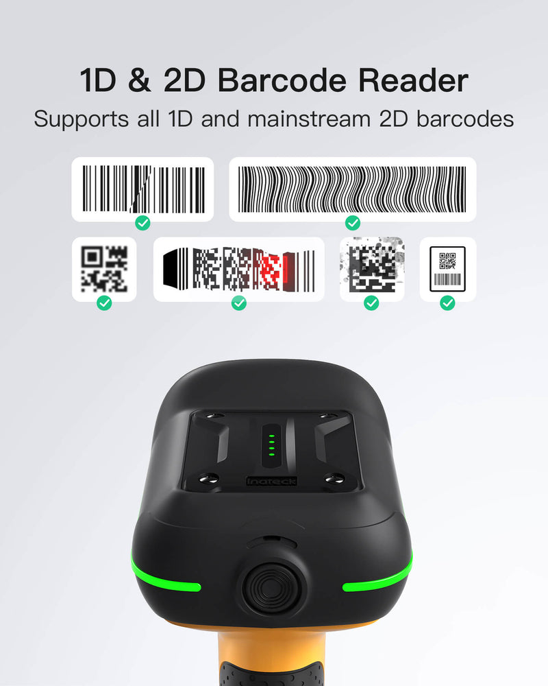 AI Industrial 1D/2D/QR Bluetooth Barcode Scanner with IP67 Waterproof ...
