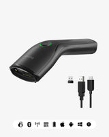 1D/2D Wireless Barcode Scanner, Handheld QR Code Reader with Rechargeable Detachable Battery, Nano 460