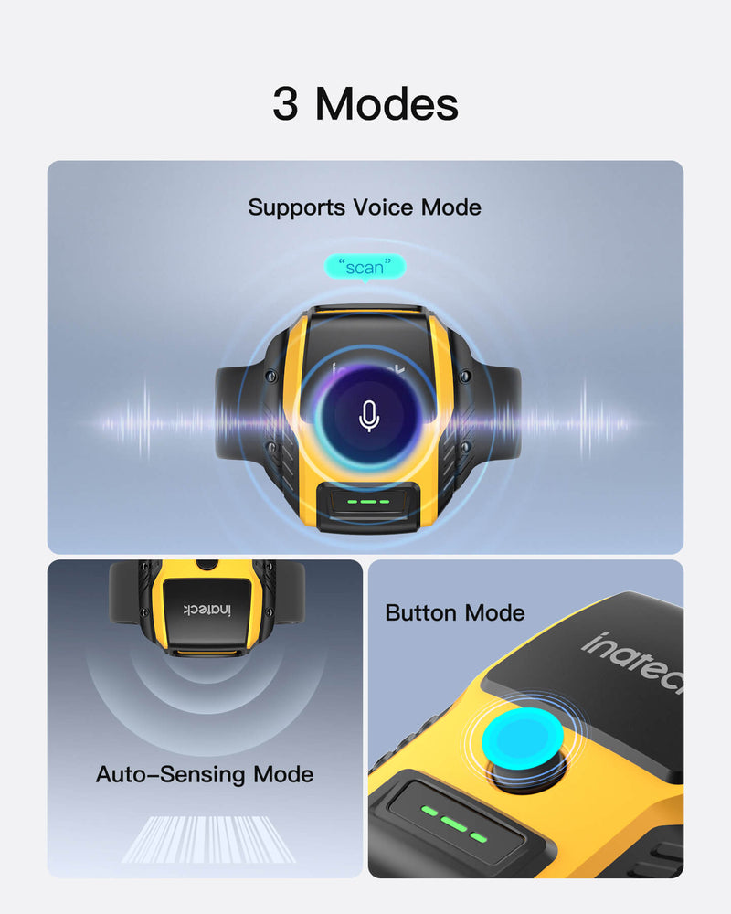Nano 370, 2D Wearable Barcode Scanner, 800mAh battery – Inateck Office