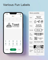 Portable Bluetooth Label Maker Printer, Rechargeable for Home Crafts, Compatible with Android and iOS, PR2003