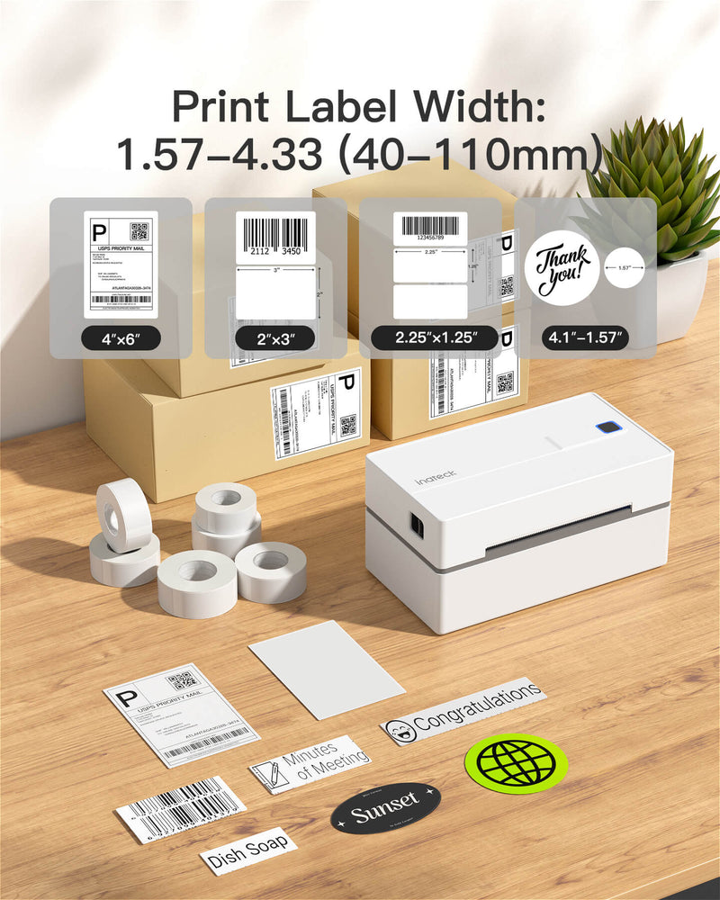PR40, Bluetooth Thermal Label Printer, Wireless 4x6 Shipping Label Pri ...