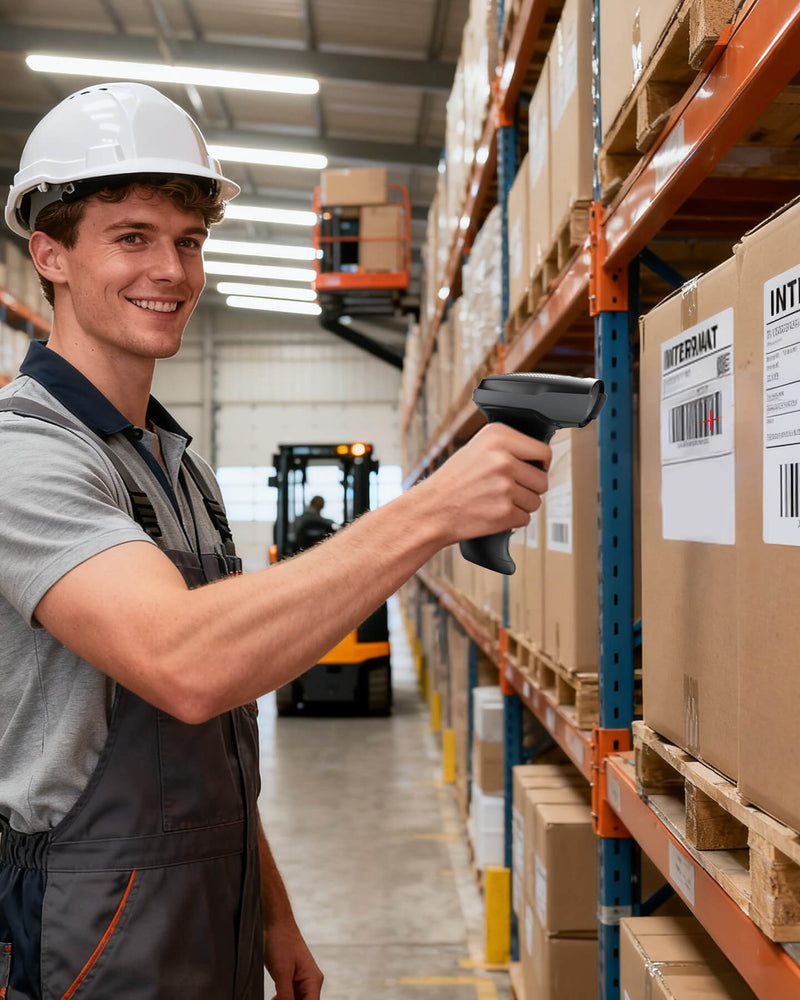 2D Bluetooth Barcode Scanner Wireless, Megapixel QR Scanner with Charging base, Pro 170B_black