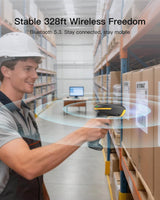 1D Bluetooth Barcode Scanner with 2600mAh Battery, Plug-and-Play Wireless CCD Reader for Inventory, Library & Warehouse, BCST-24