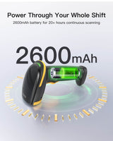 1D Bluetooth Barcode Scanner with 2600mAh Battery, Plug-and-Play Wireless CCD Reader for Inventory, Library & Warehouse, BCST-24
