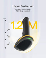 1D Bluetooth Barcode Scanner with 2600mAh Battery, Plug-and-Play Wireless CCD Reader for Inventory, Library & Warehouse, BCST-24