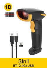 1D Bluetooth Barcode Scanner with 2600mAh Battery, Plug-and-Play Wireless CCD Reader for Inventory, Library & Warehouse, BCST-24