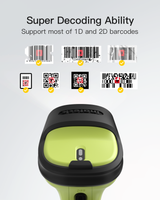 BCST-72S, 2D Barcode Scanner with Bluetooth & 2.4G Receiver Cradle, Wireless USB Wired, Scans from Screen, 180-Day Battery