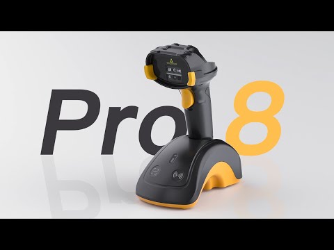 2D Wireless Bluetooth® 5.3 Barcode Scanner with Touchscreen & CMOS+CCD Dual Modules, Pro 8