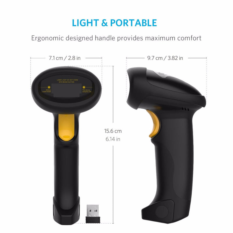 2.4GHz Wireless Barcode Scanner (Upgraded Version), BCST-20 - Inateck Office