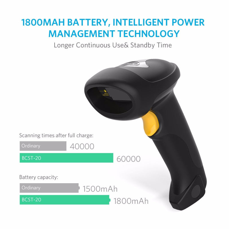 2.4GHz Wireless Barcode Scanner (Upgraded Version), BCST-20 - Inateck Office