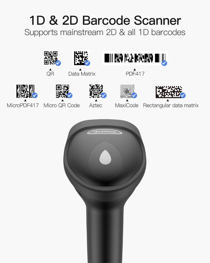 2D USB Corded Barcode Scanner, Read Screen, BCST-51 - Inateck Office