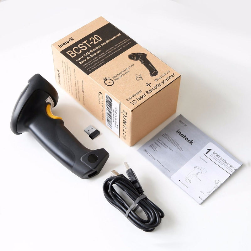 2.4GHz Wireless Barcode Scanner (Upgraded Version), BCST-20 - Inateck Office
